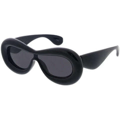 Plastic Large Puffy Shield Frame Sunglasses