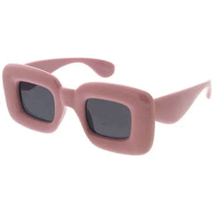 Plastic Large Puffy Square Frame Sunglasses