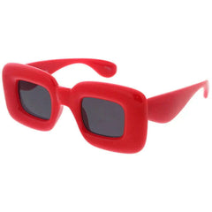 Plastic Large Puffy Square Frame Sunglasses