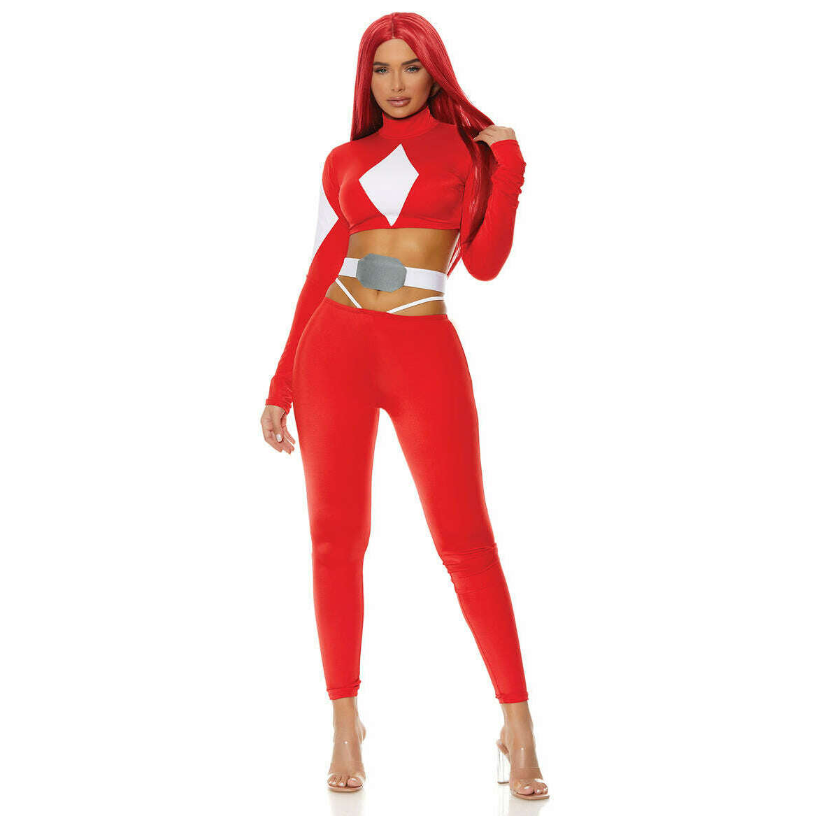 Powerful Sexy Red Superhero Women's Costume