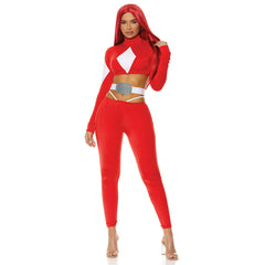 Powerful Sexy Red Superhero Women's Costume