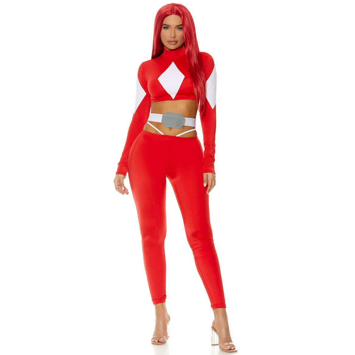 Powerful Sexy Red Superhero Women's Costume