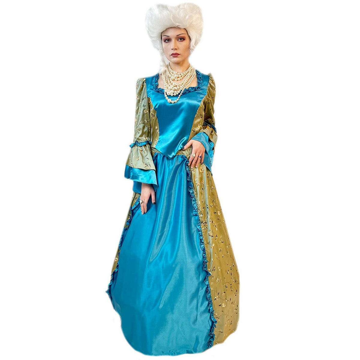 Premiere Romantic Colonial Blue & Green Women's Adult Costume