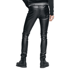 Punk Black Pleather Pants