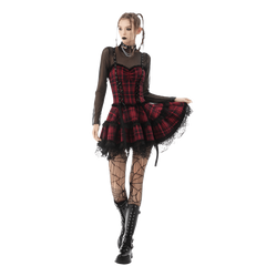 Punk Mini Strap Plaid Dress