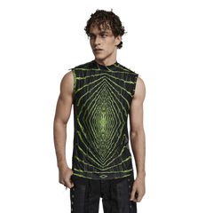 Punk Rave Cyber Graphic Print Tank Top