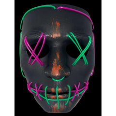 Purge Inspired Dual Tone Crosshatch LED Mask