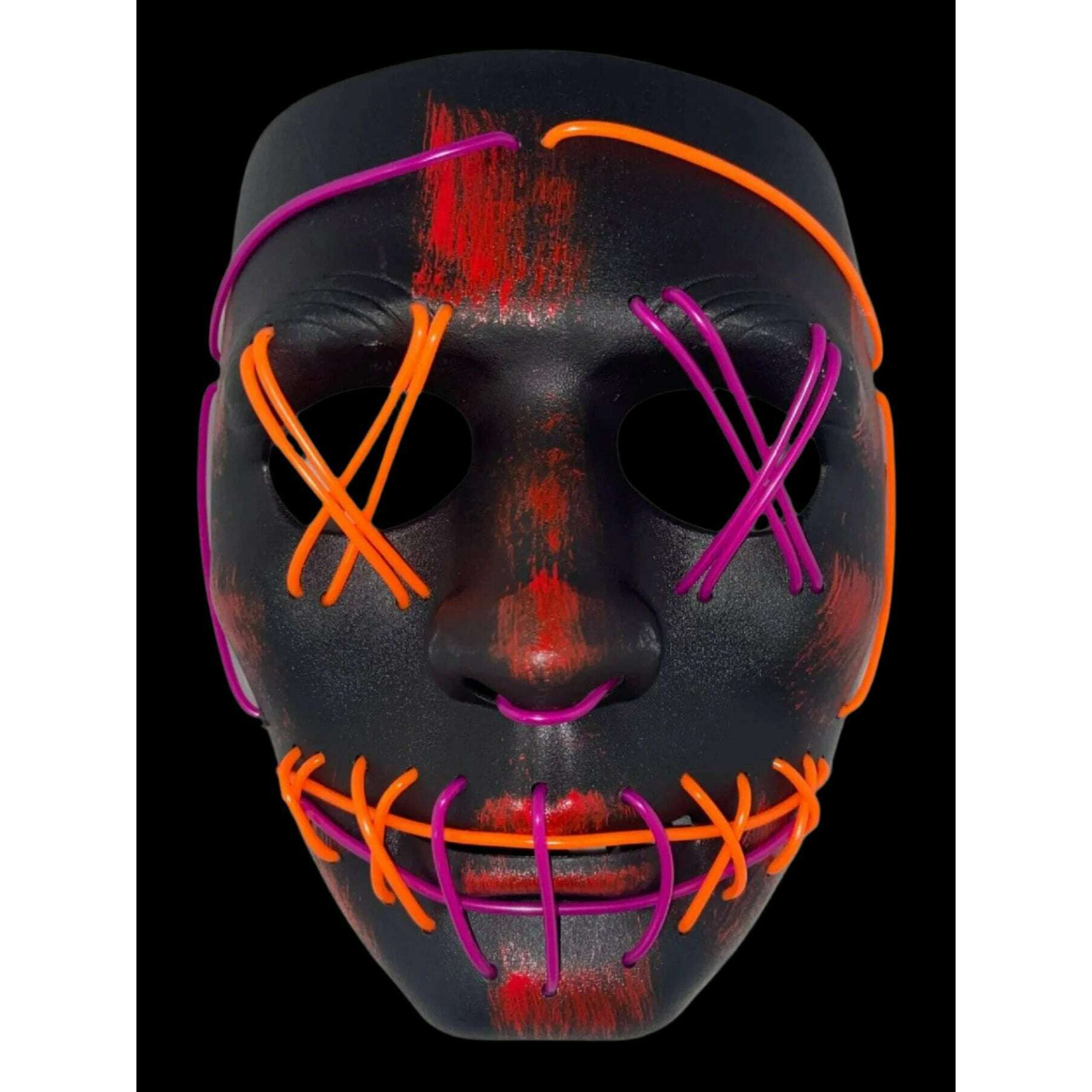 Purge Inspired Dual Tone Crosshatch LED Mask