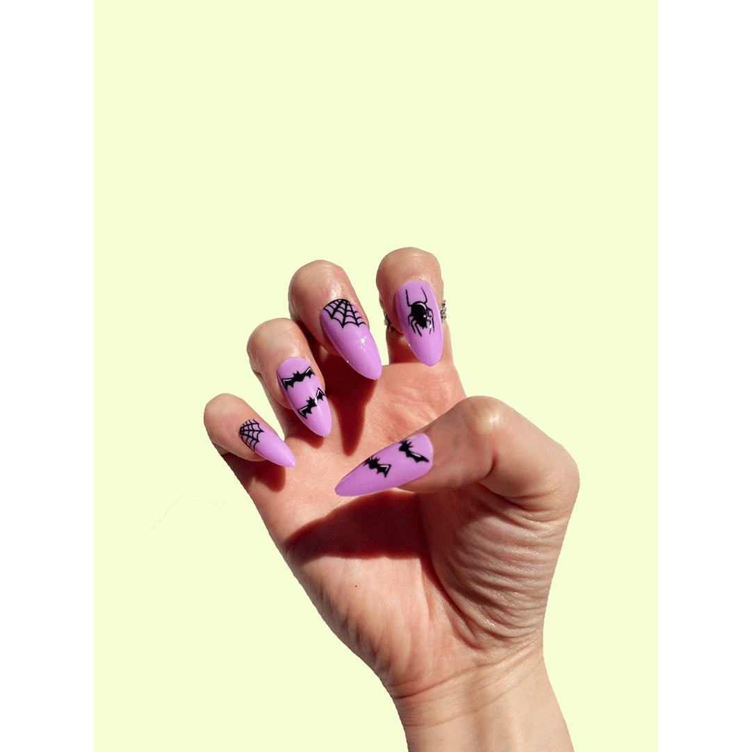 Purple Halloween Almond Shaped Press On Nails