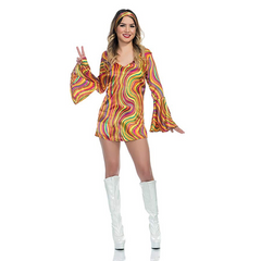 Rainbow Lights Disco Diva Women's Costume