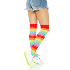 Rainbow Thigh High Stockings