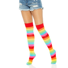 Rainbow Thigh High Stockings