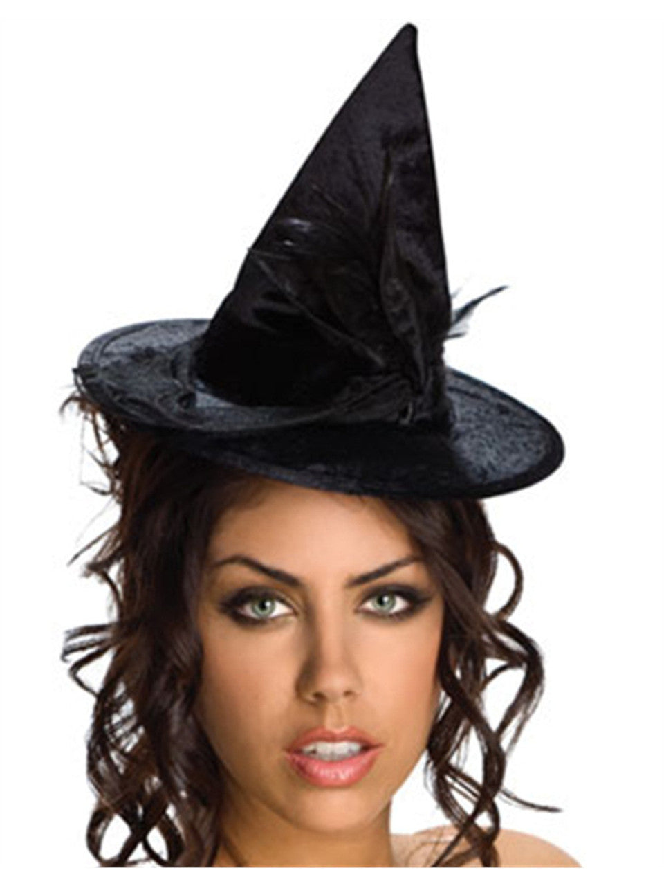 Black Mini Velour Witch Hat