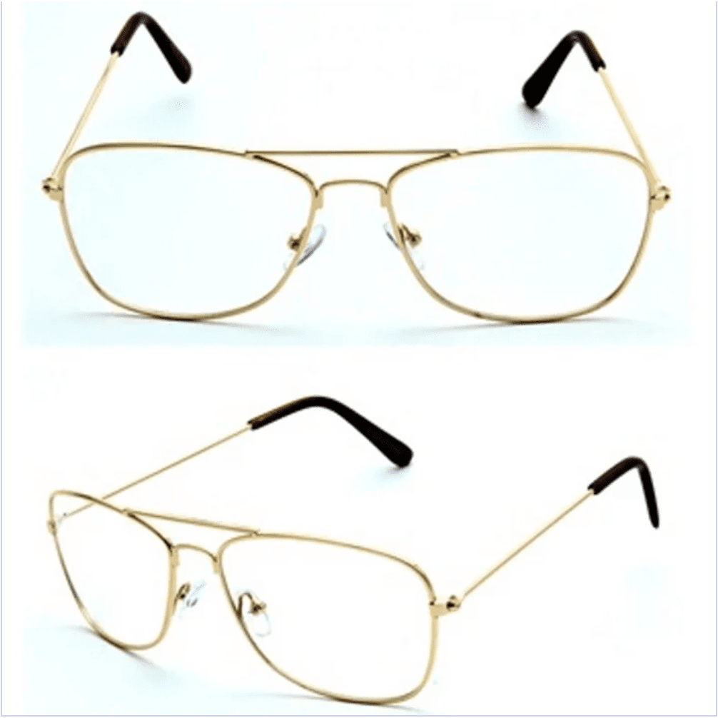 Rectangle Gold Frame Aviator Glasses