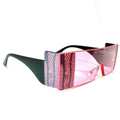 Rectangle Snakeskin Sunglasses