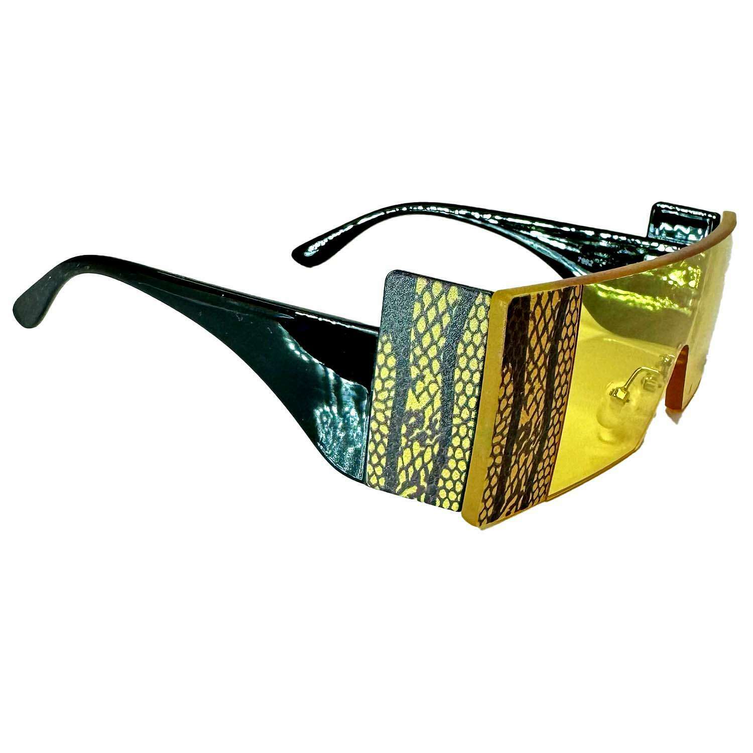 Rectangle Snakeskin Sunglasses