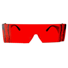 Rectangle Snakeskin Sunglasses