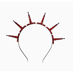 Red and Black Sunburst Spiked Crystal Headband