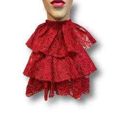 Red Lace Jabot