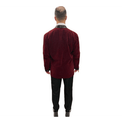 Red Velvet Smoking Jacket Adult Costume Set