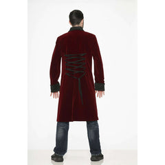 Regal Burgundy Velvet Men's Coat