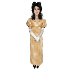 Regency Gold Circle Pattern Empire Dress Adult Costume