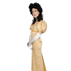 Regency Gold Circle Pattern Empire Dress Adult Costume