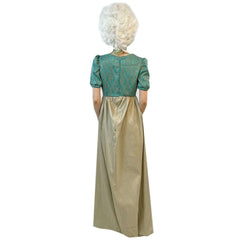 Regency Gold & Green Square Neck Women's Dress Adult Costume