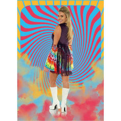 Revolution Hippie Tie Dye Dress w/ Fringe Women's Adult Costume