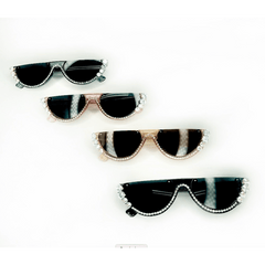 Rhinestone Lines Flat Top Sunglasses