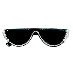 Rhinestone Lines Flat Top Sunglasses