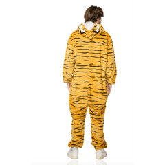 Roar in Comfort: Striped Tiger Pajama Jumpsuit