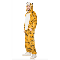 Roar in Comfort: Striped Tiger Pajama Jumpsuit