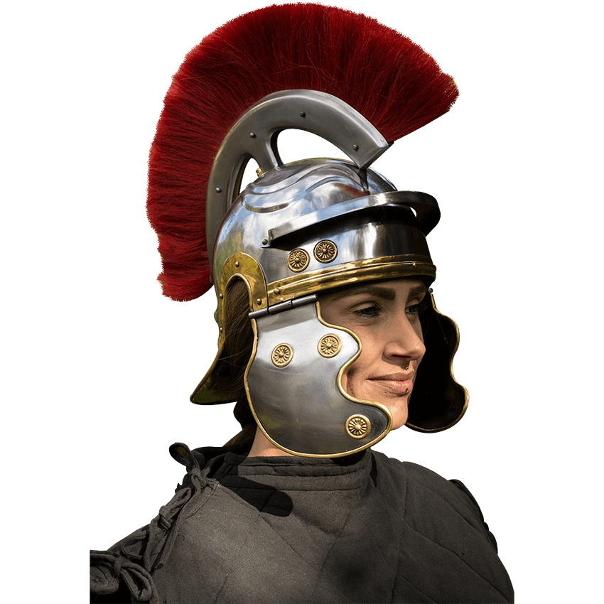 Roman Trooper Helmet with Red Plume