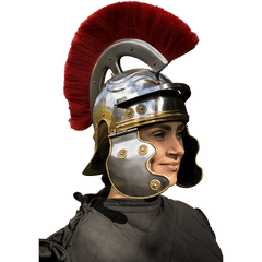 Roman Trooper Helmet with Red Plume