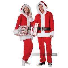 Santa Claus Fleece Unisex Jumpsuit Adult Costume