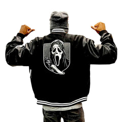 Scream Ghostface Embroidered Varsity Jacket