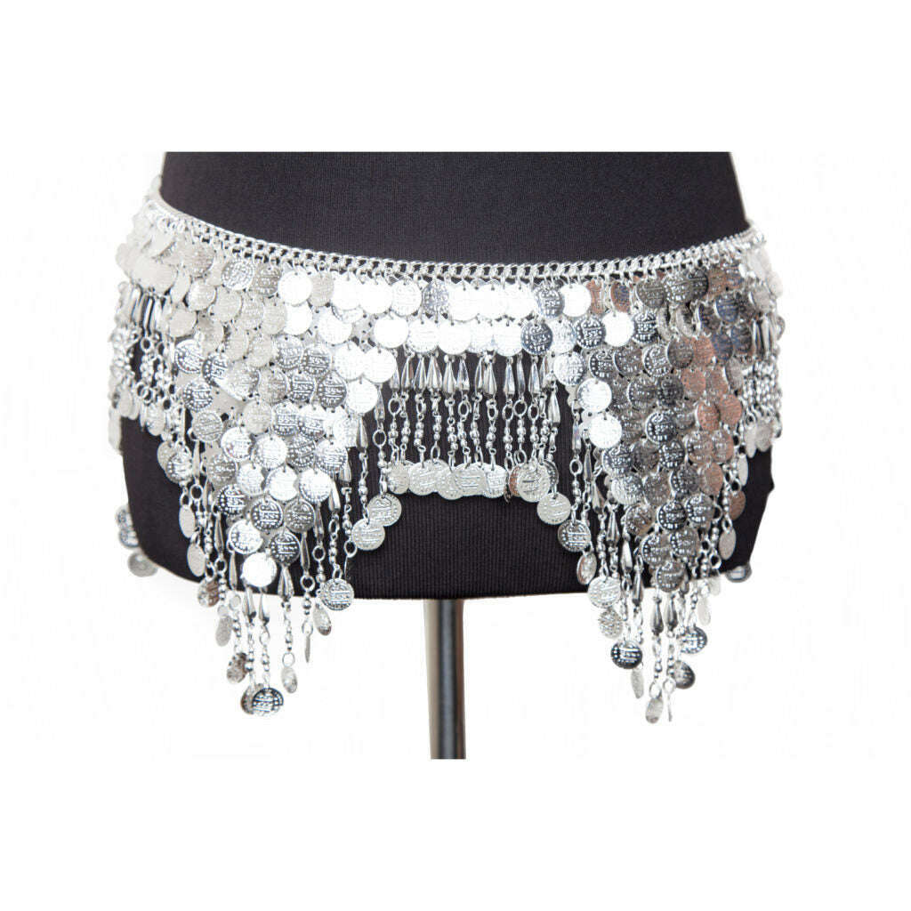 Sexy Silver Belly Dancer Coin Belt