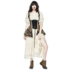 Sexy Steampunk Short Sleeve High Low Dress