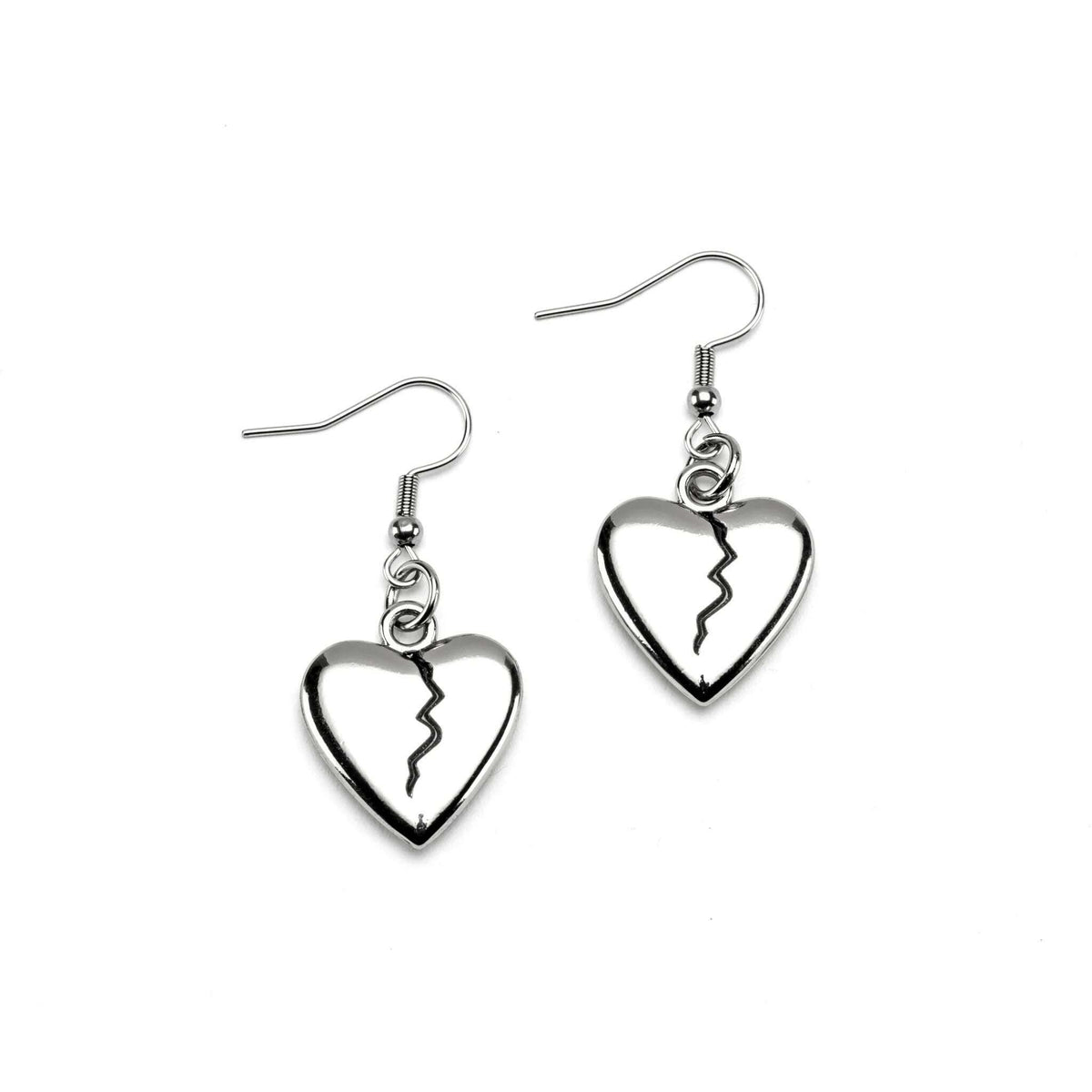 Silver Broken Heart Earrings