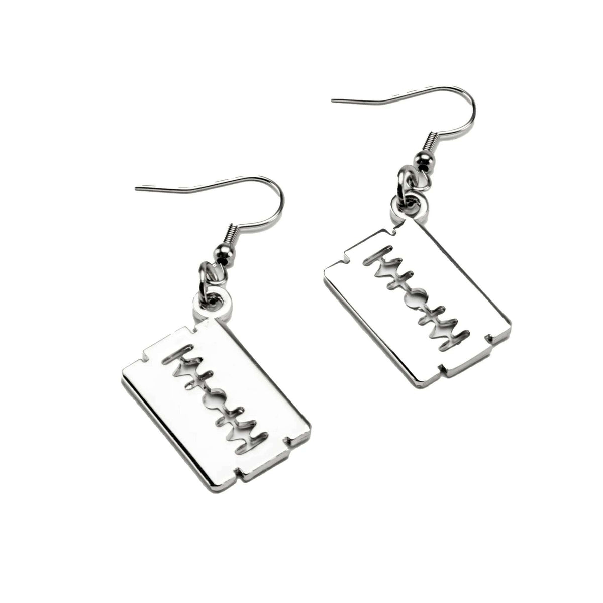 Silver Razor Blade Earrings