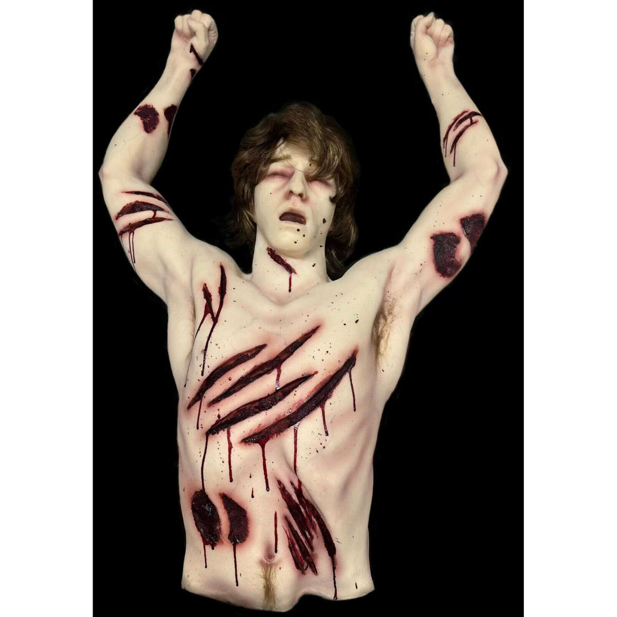 Simply Shredded Gory Animal Attack Hanging Body Prop