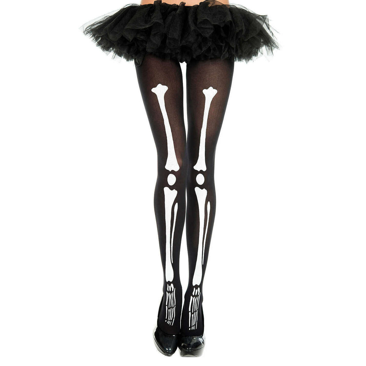 Skeleton Print Black Pantyhose