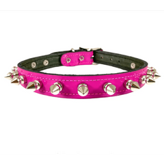 Skinny Spiked Patent Leather Choker