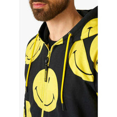 OppoSuits Smiley Yellow and Black Adult Hooded Jumpsuit