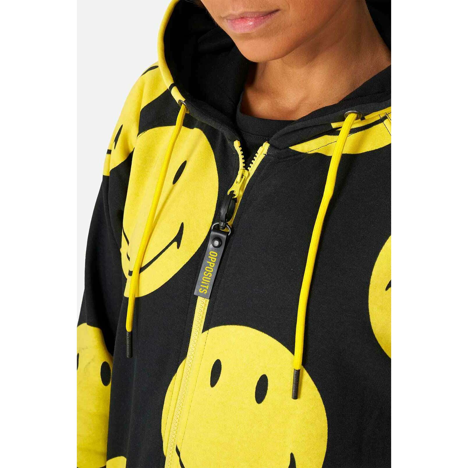 OppoSuits Smiley Yellow and Black Adult Hooded Jumpsuit