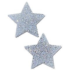 Star: Crystal Silver Nipple Pasties