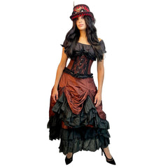 Steampunk Women's Burgundy Outfit Adult Costume