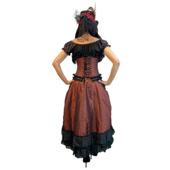 Steampunk Women's Burgundy Outfit Adult Costume