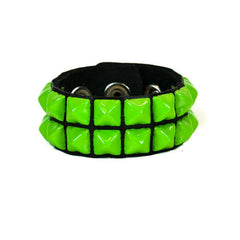 Subculture Double Pyramid Studded Snap Bracelet